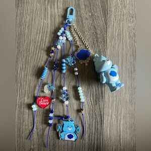 Care Bears Blue Multi-Charms Beaded Custom Made Keychain/Bag Charm